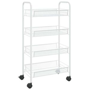 vidaXL Keukentrolley 4-laags 46x26x85 cm ijzer wit