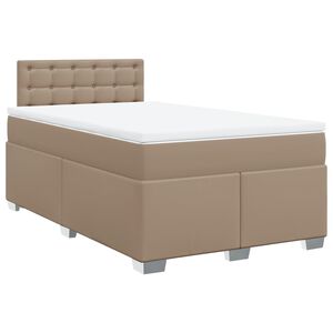 vidaXL Boxspring met matras kunstleer cappuccinokleurig 120x190 cm