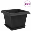 vidaXL Plantenpotten 24 st Zwart Kunststof