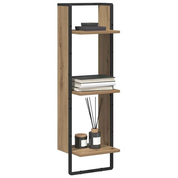 vidaXL Wandplank met plank Artisan Eiken 30 x 25 x 100 cm Bewerkt hout