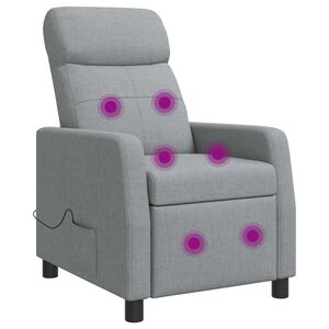 vidaXL Massage Recliner Lichtgrijs Stof