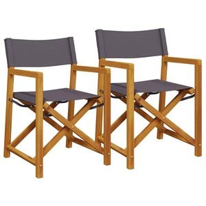 vidaXL Regisseursstoelen 2 st inklapbaar stof donkergrijs