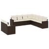 vidaXL 9-delige Loungeset met kussens poly rattan bruin
