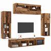 vidaXL Tv-meubelset met LED-striplichten 6 pcs Oud hout Bewerkt hout