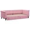 vidaXL Slaapbank met onderschuifbed en lades 80x200 cm fluweel roze