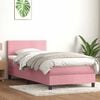 vidaXL Boxspring met matras fluweel roze 100x210 cm