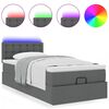 vidaXL Bed poef met matras en LED's stof 80x200 cm donkergrijs