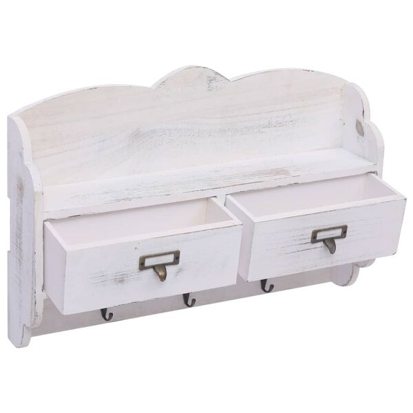 vidaXL Wandkapstok 50x10x34 cm hout wit