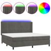 vidaXL Boxspring met matras en LED fluweel donkergrijs 200x200 cm