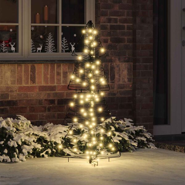 vidaXL Kerstboom met 100 LED Warmwit 120 cm Rattan