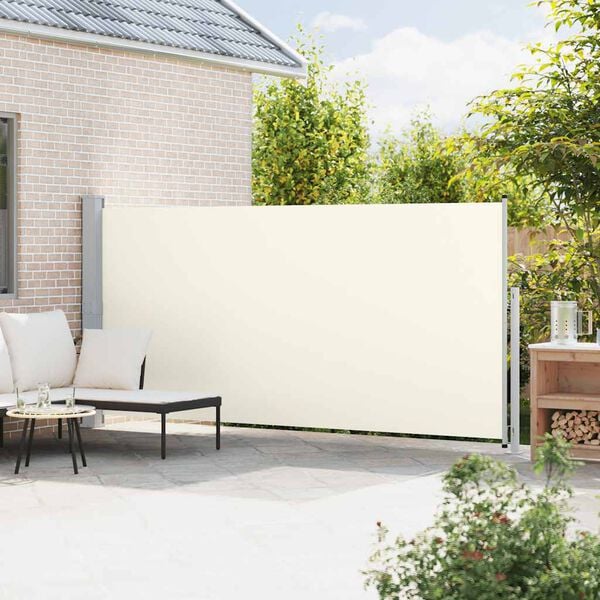 vidaXL Tuinscherm uittrekbaar 180x500 cm cr&egrave;mekleurig