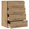 vidaXL Dressoir met lade Artisan Eiken 60 x 39 x 80 cm Bewerkt hout