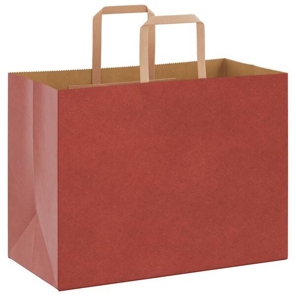 vidaXL Papieren zakken 50 st met hengsels 32x17x25 cm rood