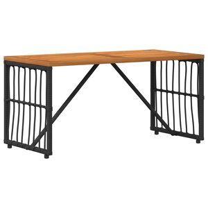vidaXL Buiten Tafel Zwart 80 x 40 x 40 cm Staal en Poly Rattan