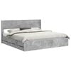 vidaXL Bedframe met opbergruimte en hoofdbord Betongrijs 200 x 200 cm