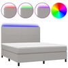 vidaXL Boxspring met matras en LED stof lichtgrijs 160x200 cm