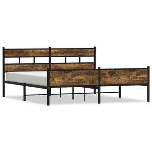 vidaXL Bedframe zonder matras metaal gerookt eikenkleurig 183x213 cm