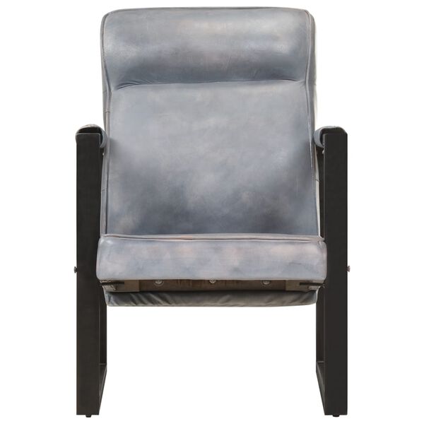 vidaXL Fauteuil 60x75x90 cm echt geitenleer grijs