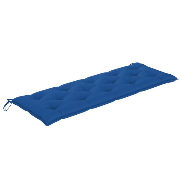 vidaXL Bank Batavia met blauw kussen 150 cm massief teakhout