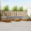 vidaXL Sofa-Sets 11 pcs Natuurlijk en Lichtgrijs Massief Acaciahout