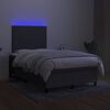 vidaXL Boxspring met matras en LED stof donkergrijs 120x200 cm