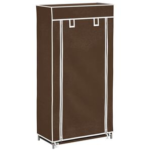 Stoffen schoenenrek met hoes 58 x 28 x 106 cm bruin