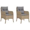 vidaXL Tuinstoelen 2 st met kussens poly rattan gemengd beige