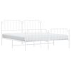 vidaXL Bedframe met hoofd- en voeteneinde metaal wit 180x200 cm