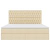 vidaXL Opslag bed met matras met matras Cr&egrave;me 180 x 200 cm Polyester