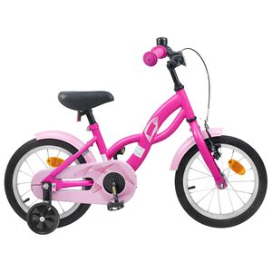 vidaXL Kinderfiets 12 Inch voor 2-4 jaar oud Donkerroze