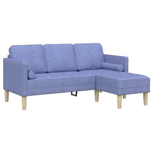 vidaXL Bankstel met kussen Jeans Blauw Polyester