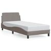 vidaXL Bedframe met hoofdeinde "Dover" 90x200 cm stof taupe