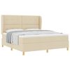 vidaXL Boxspringbed met matras met hoofdeinde Cr&egrave;me 200 x 180 cm Stof
