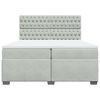 vidaXL Boxspring met matras fluweel lichtgrijs 200x200 cm