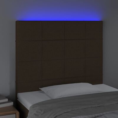 vidaXL Hoofdbord LED 90x5x118/128 cm stof donkerbruin