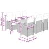 vidaXL 7-delige Bistroset met kussens poly rattan grijs