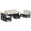vidaXL Tuinbankenset 8 pcs Zwart poly rattan