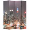 vidaXL Kamerscherm inklapbaar New York bij nacht 160x170 cm