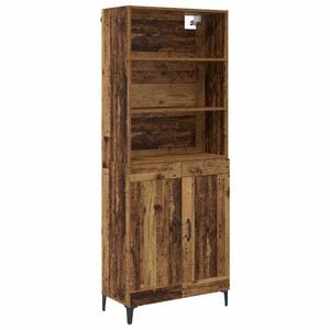 vidaXL Hoge kast 2 st Oud hout 69,5 x 34 x 180 cm Bewerkt hout