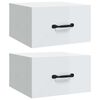 vidaXL Nachtkastjes 2 st wandgemonteerd 35x35x20 cm hoogglans wit