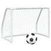 vidaXL Kindervoetbaldoelen 2 st met bal 64x35x48 cm metaal wit