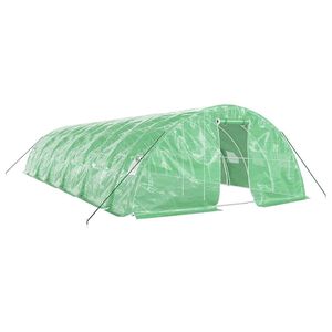 vidaXL Tuinkas met stalen frame 60 m&sup2; 12x5x2,3 m groen