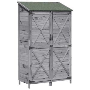 vidaXL Tuinschuur Grijs 106 x 56 x 176,5 cm Massief Vurenhout