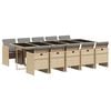 vidaXL 11-delige Tuinset met kussens poly rattan gemengd beige