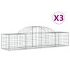 vidaXL Schanskorven 3 st gewelfd 200x50x40/60 cm gegalvaniseerd ijzer