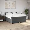 vidaXL Boxspring met matras stof donkergrijs 200x200 cm