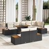 vidaXL Tuin Sofa Set met opslag 9 pcs Zwart Poly riet