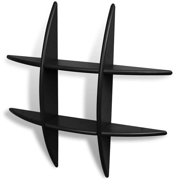 vidaXL Wandplanken 2 st zwart