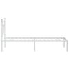 vidaXL Bedframe met hoofdbord zonder matras metaal wit 75x190 cm