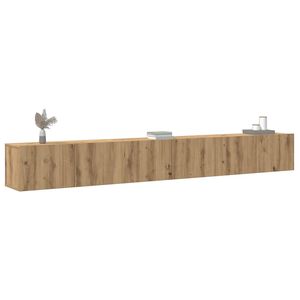 vidaXL 3-delig Tv-meubelset wandmontage bewerkt hout artisanaal eiken